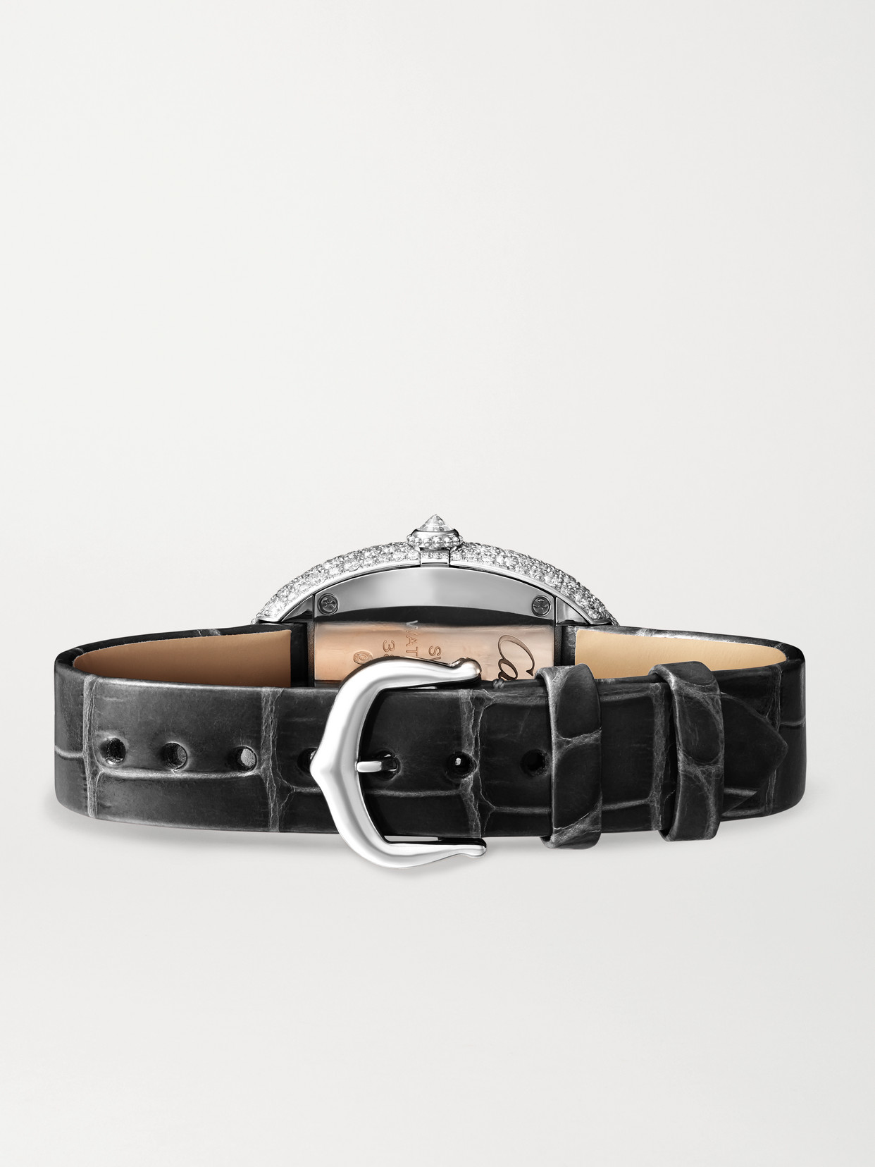 Baignoire 36mm Medium 18-karat White Gold, Alligator And Diamond Watch - One size