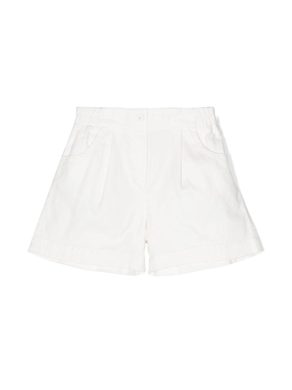 Cotton-blend bermuda shorts - White