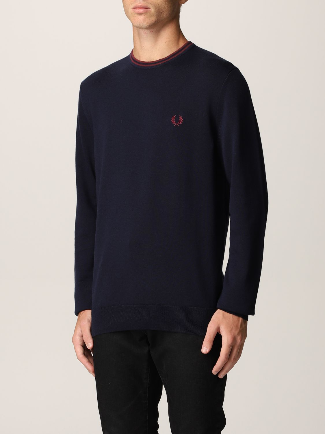 Sweater in merino wool and cotton blend