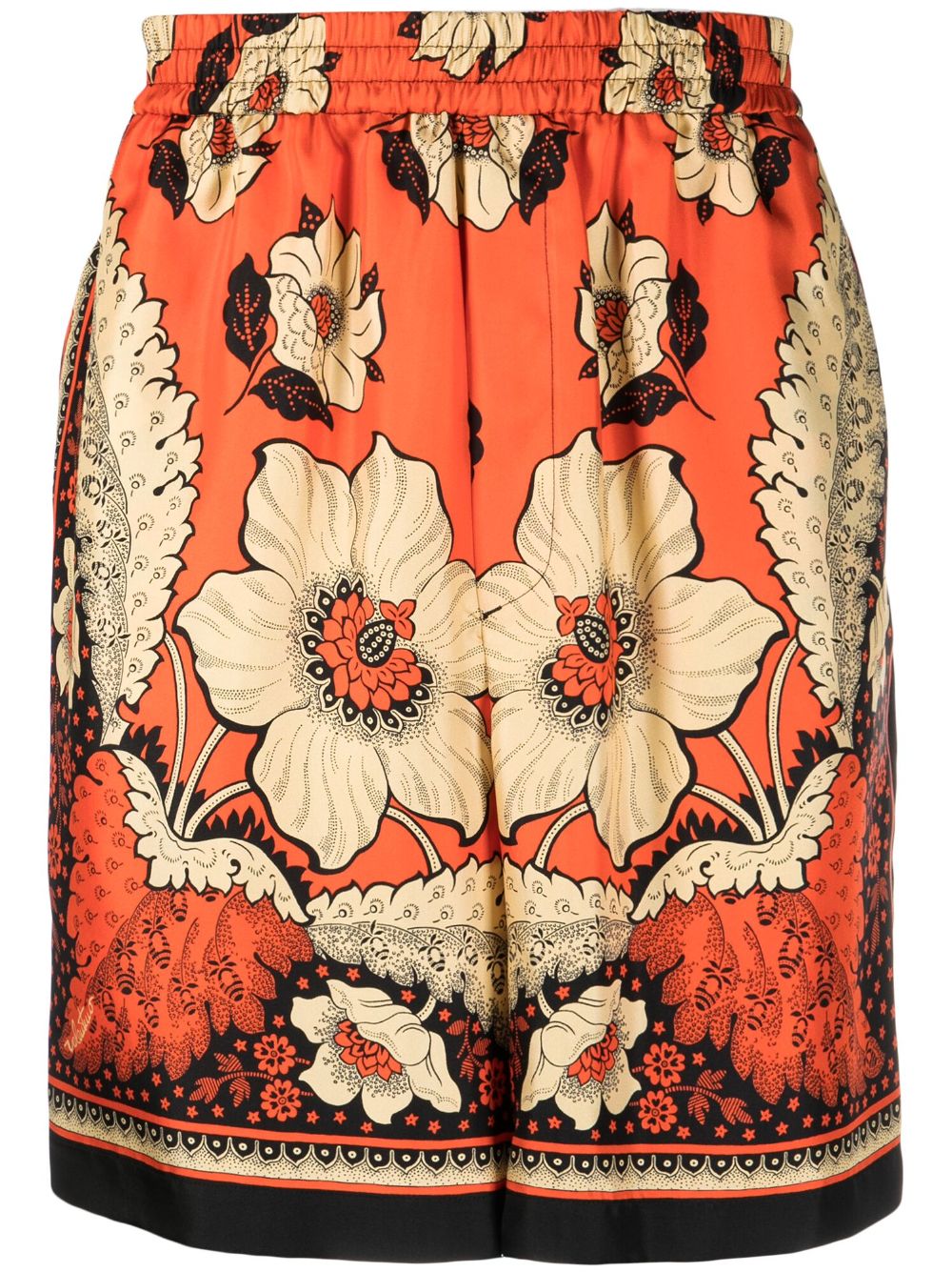 Floral-print track shorts - Orange