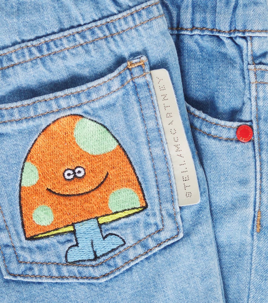 Stella McCartney Kids Baby embroidered denim shorts