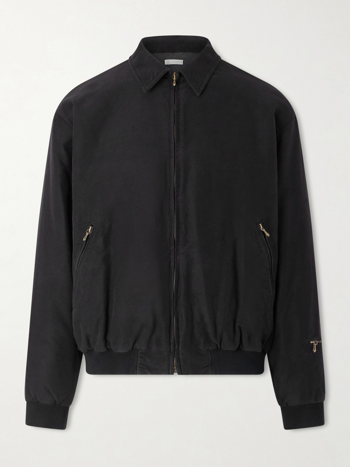 Cotton and Silk-Blend Moleskin Bomber Jacket