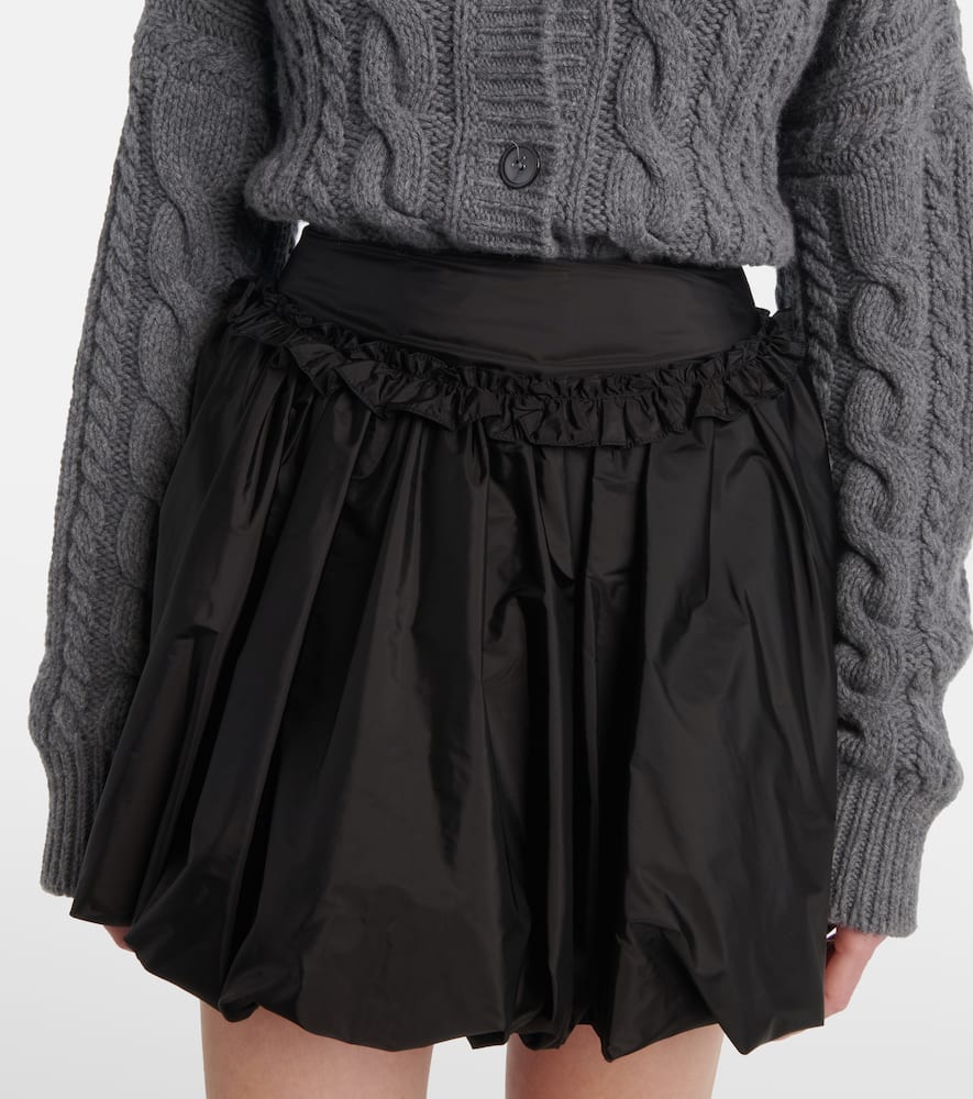Gathered taffeta miniskirt
