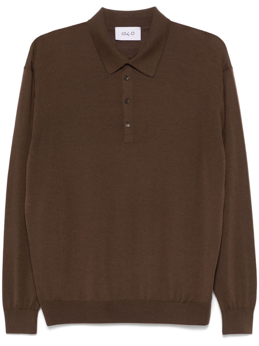 Fine-knit polo shirt - Grey