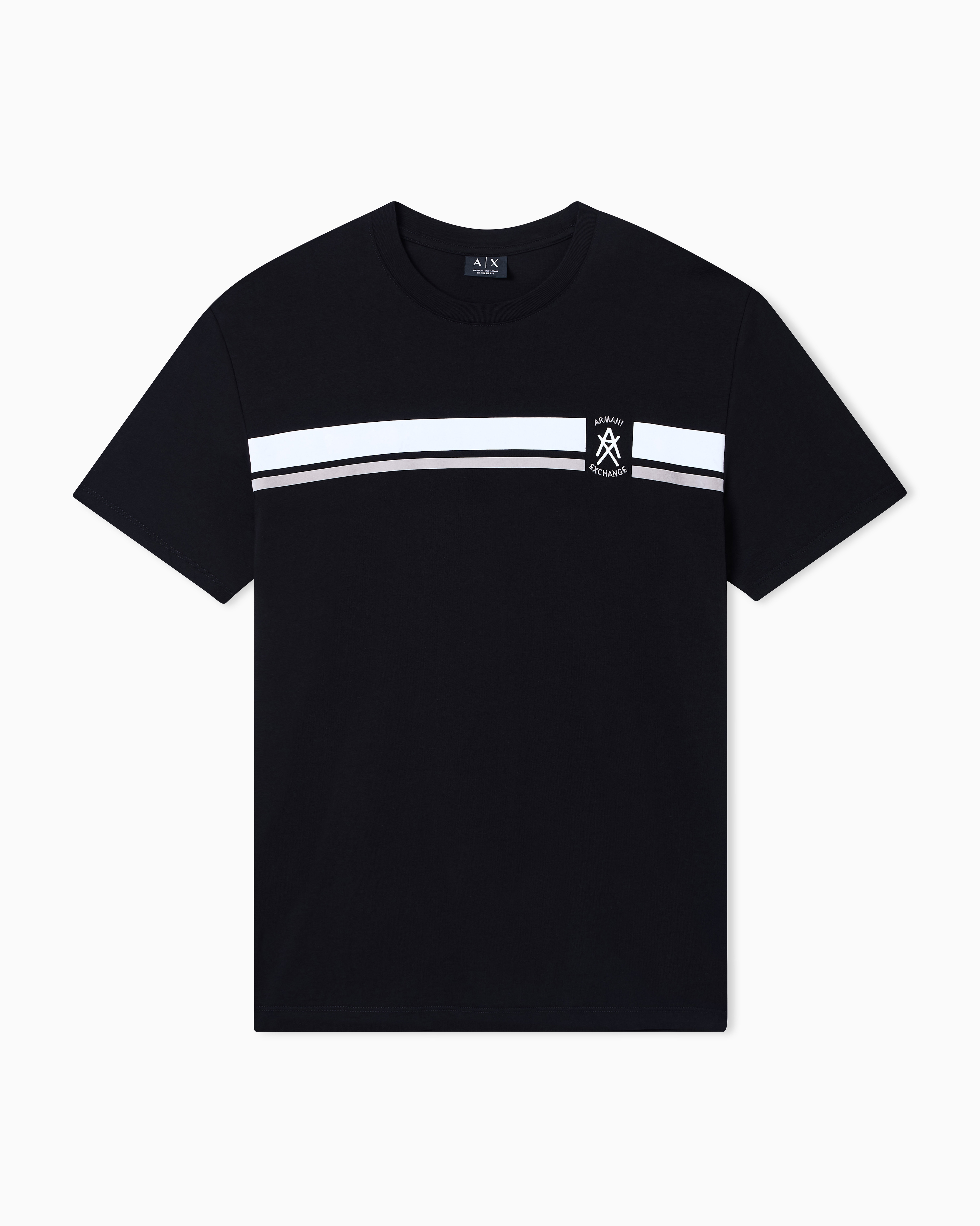 Regular fit T-shirt with contrasting band and logo