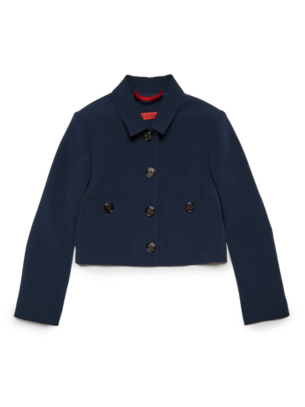 Spread-collar shirt jacket - White