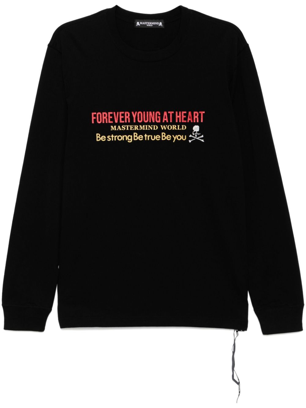 Slogan print long-sleeves T-shirt - White