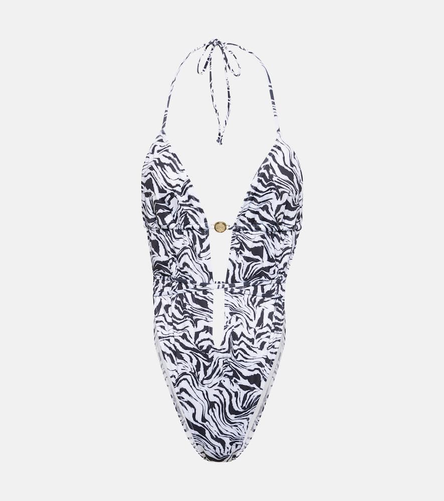 Amur zebra-print cutout swimsuit