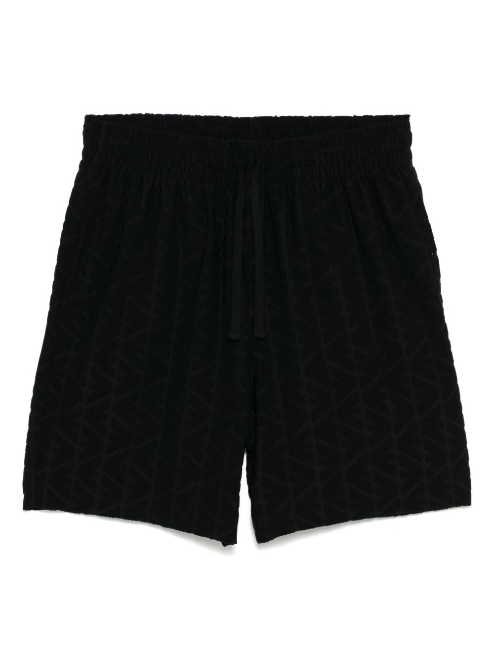 Logo-embroidered shorts - Black