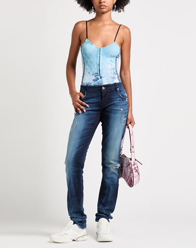 Woman Bodysuit Azure Size M Nylon, Elastane