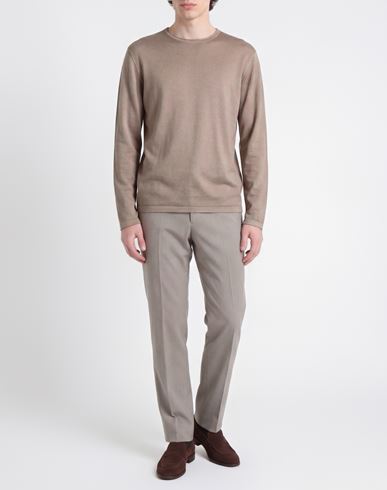 Man Sweater Taupe Size XXL Merino Wool