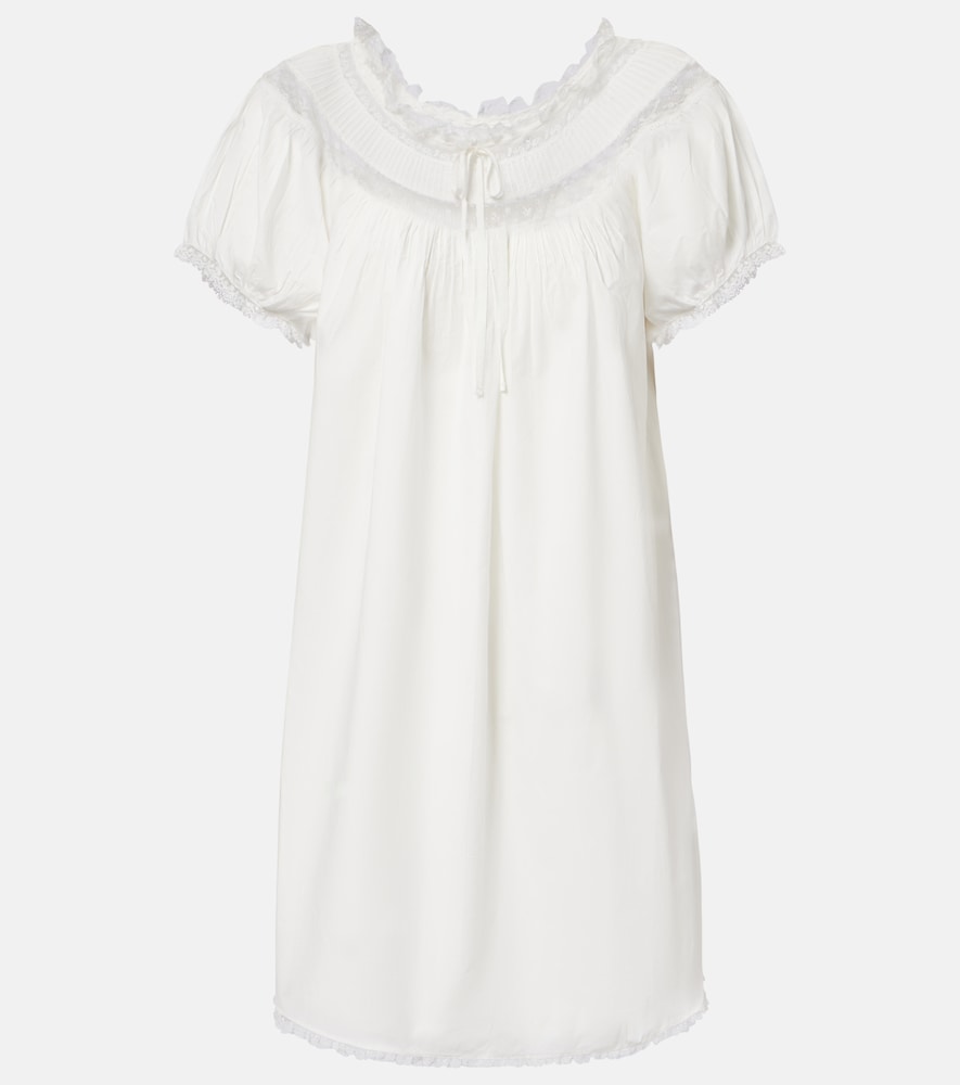 Dôen Daphne lace-trimmed cotton poplin minidress
