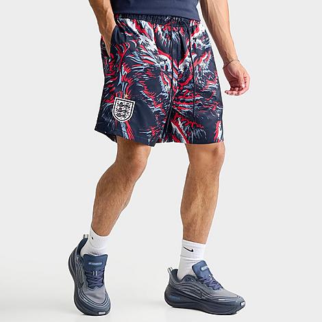 Men's Club England Soccer Flow Shorts in Obsidian/White