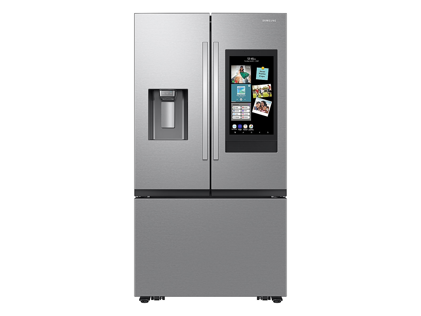 25 cu. ft. Mega Capacity Counter Depth 3-Door French Door Refrigerator with Family Hub™ in Stainless Steel(RF27CG5900SRAA)