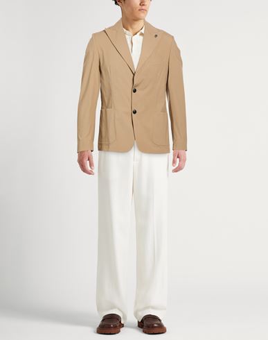 Man Blazer Camel Size 38 Cotton, Elastane