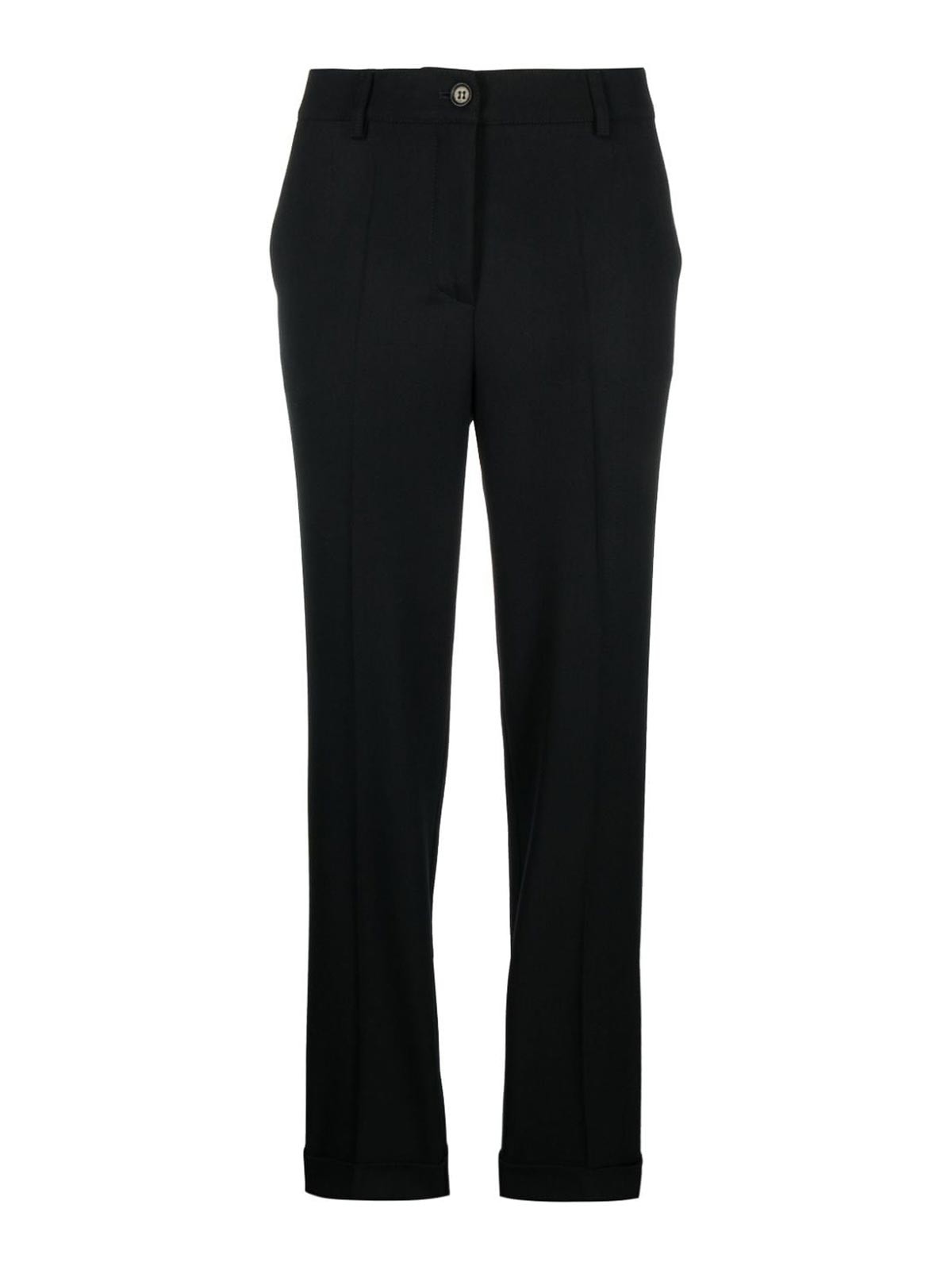Straight Leg Trousers Black