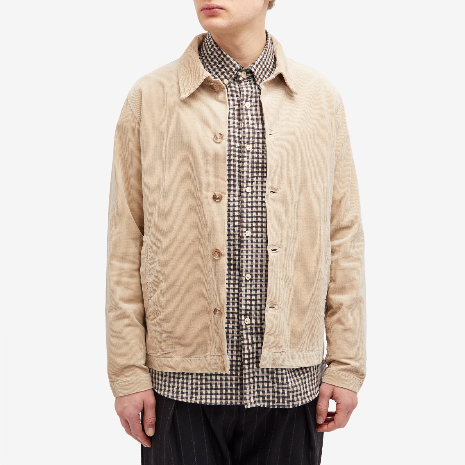 Men's Zander Corduroy Coaches Jacket in White Pepper