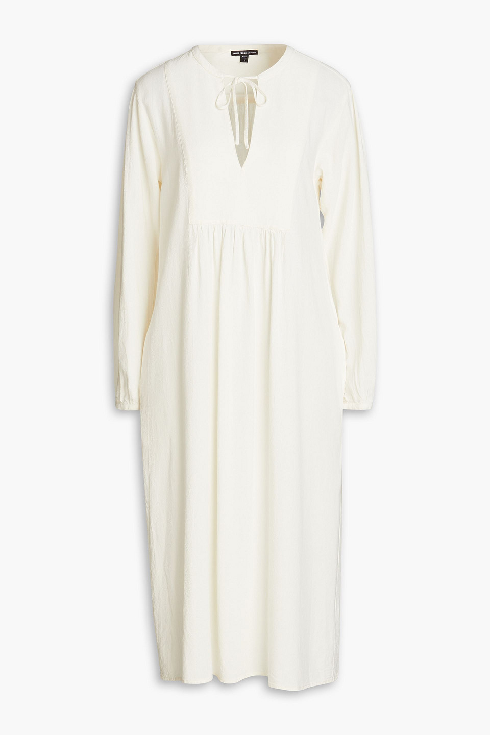 Gathered crepe midi dress - White - 0