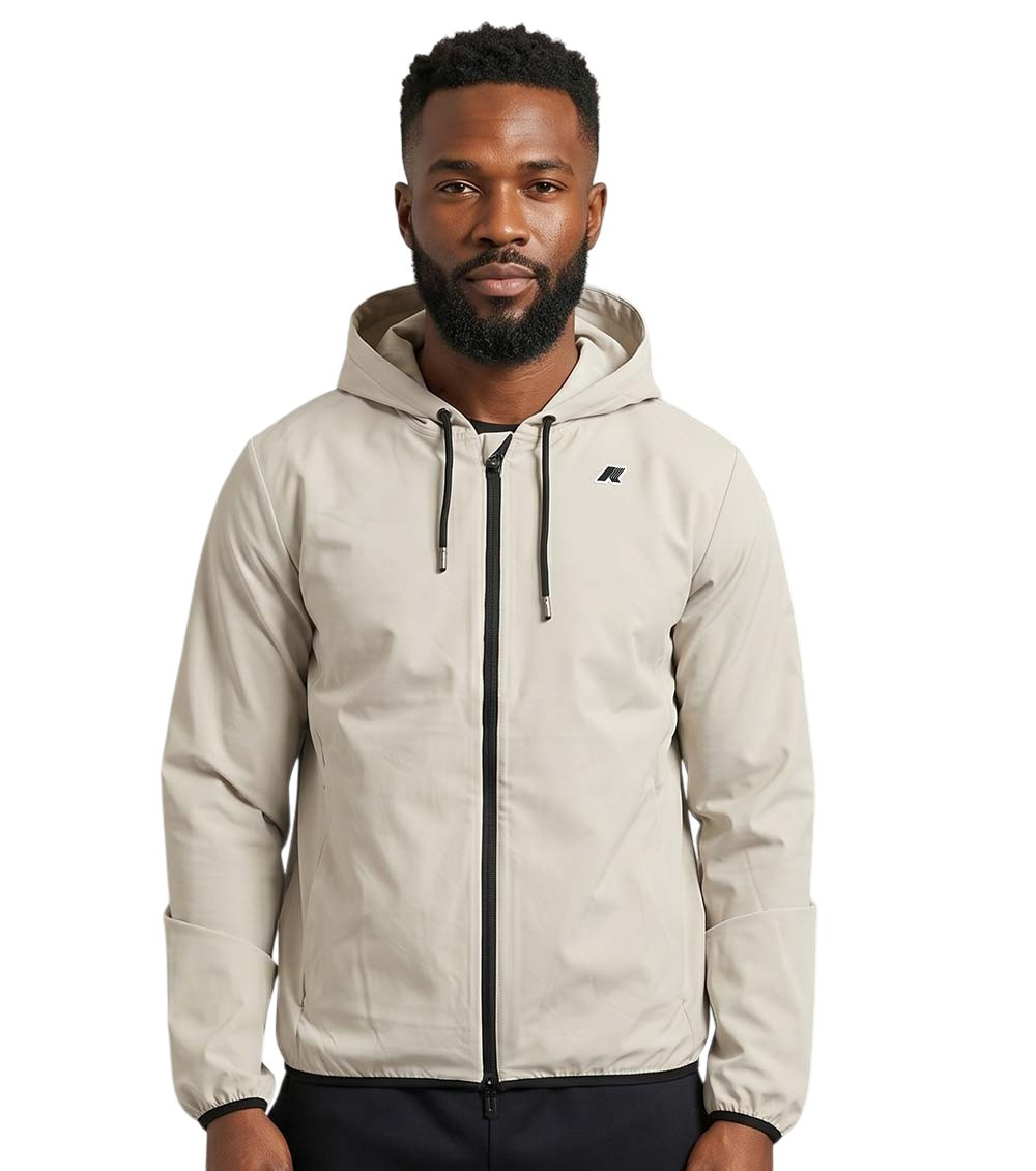 Beige Zip-Up Hoodie