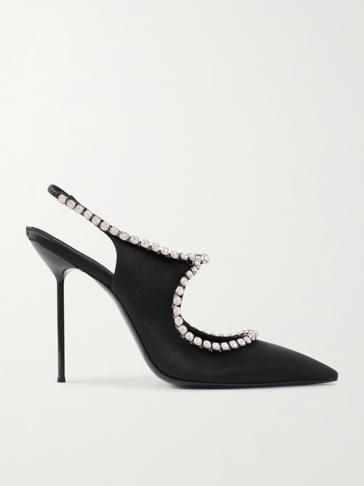Lidia Crystal-embellished Satin Mary Jane Pumps - Black