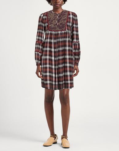 Woman Mini dress Burgundy Size S Viscose