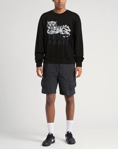 Man Sweatshirt Black Size L Cotton, Elastane, Lyocell
