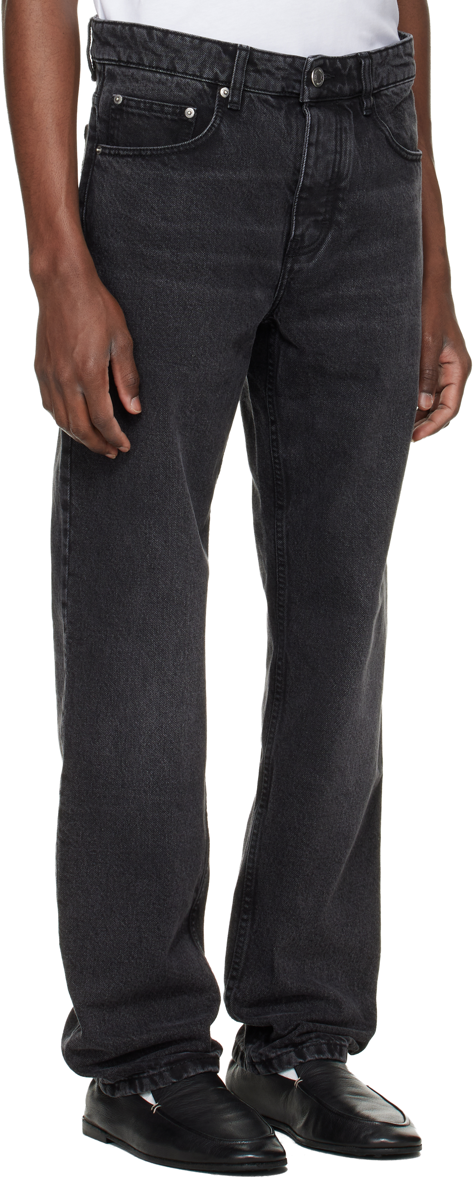 Black Cotton Classic Fit Jeans