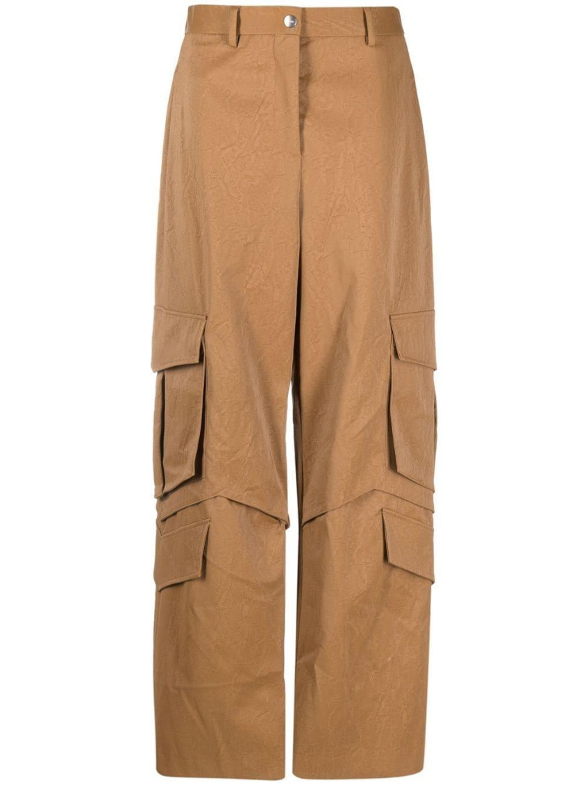 Brown Multi-pocket Cargo Trousers