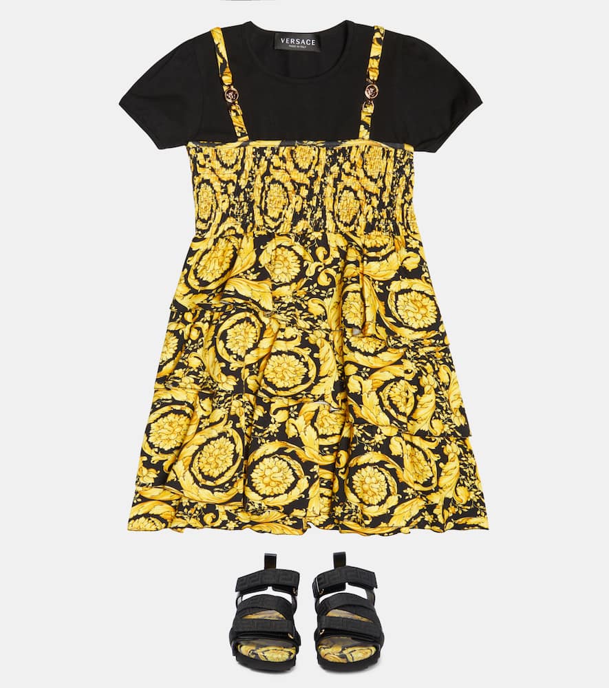 Versace Kids Barocco cotton-blend dress