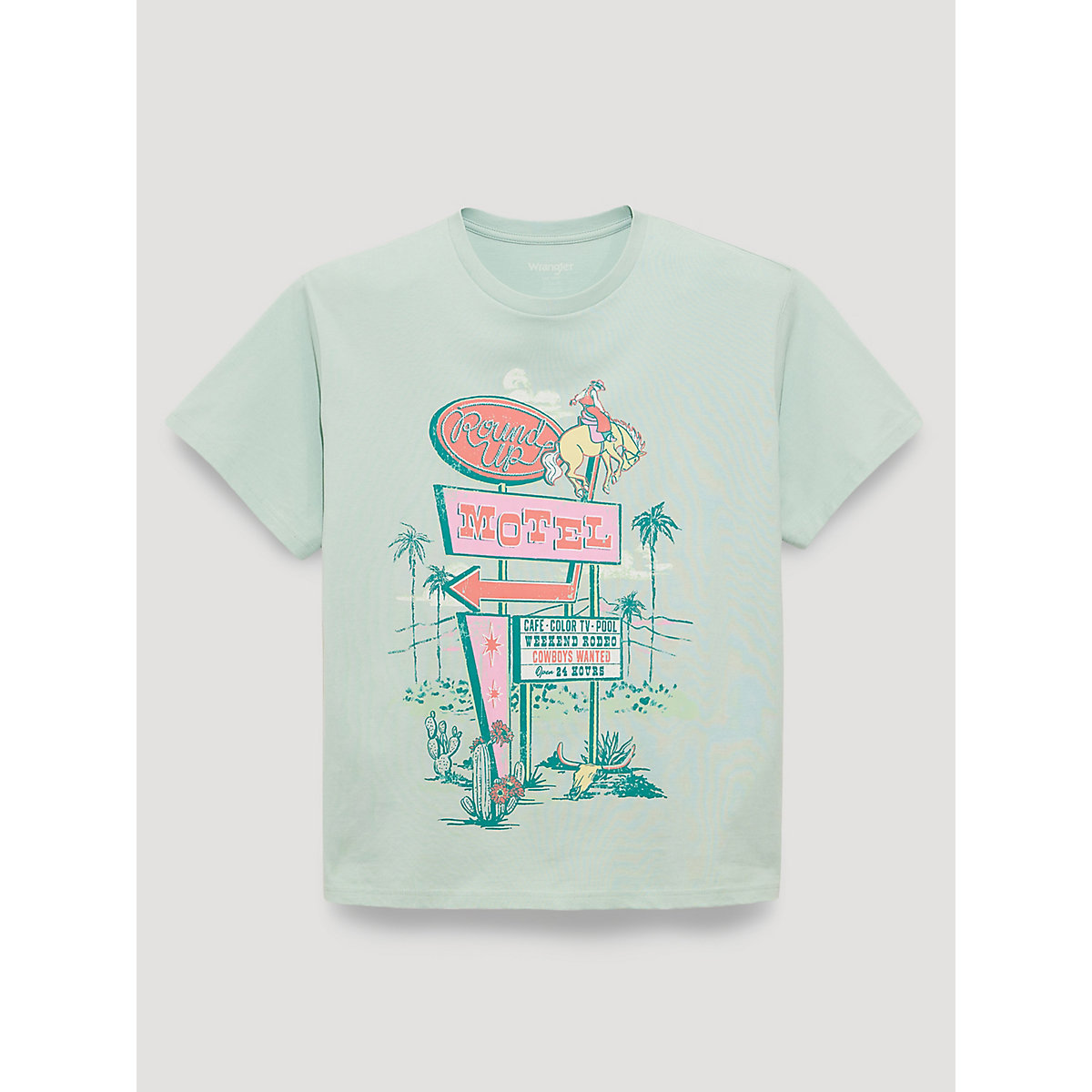 Round Up Motel Girlfriend Graphic Tee in Lichen Heather
