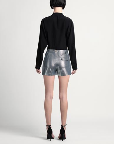 Woman Shorts & Bermuda Shorts Silver Size 10 Viscose, Acetate