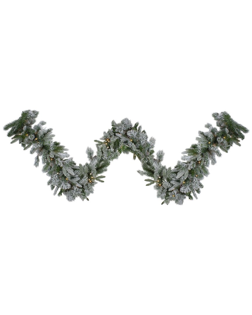 Northlight 9ft X 14in Pre-Lit Flocked Mixed Rosemary Emerald Pine Artificial  Christmas Garland - Clear LED Lights
