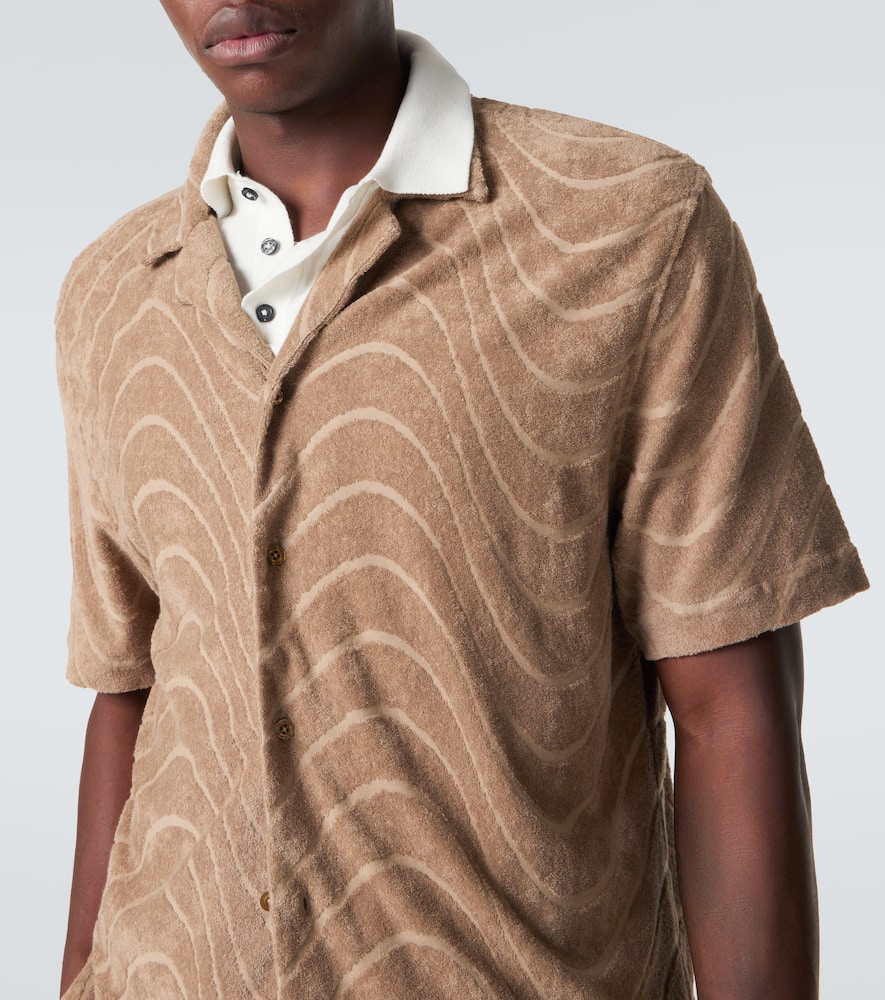 Cotton-blend bowling shirt
