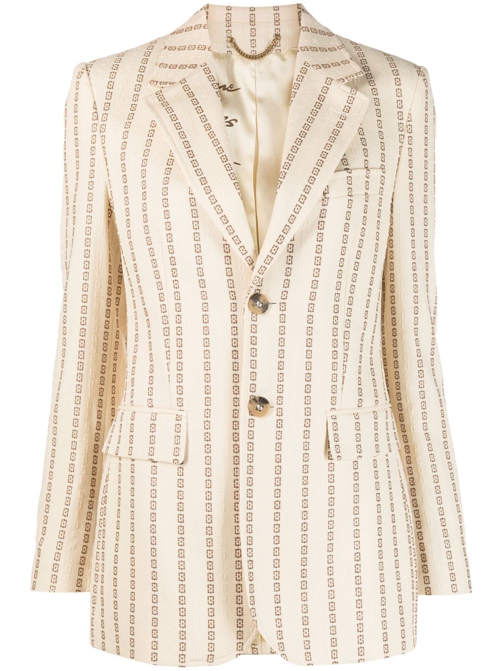 Journey jacquard single-breasted blazer - Neutrals