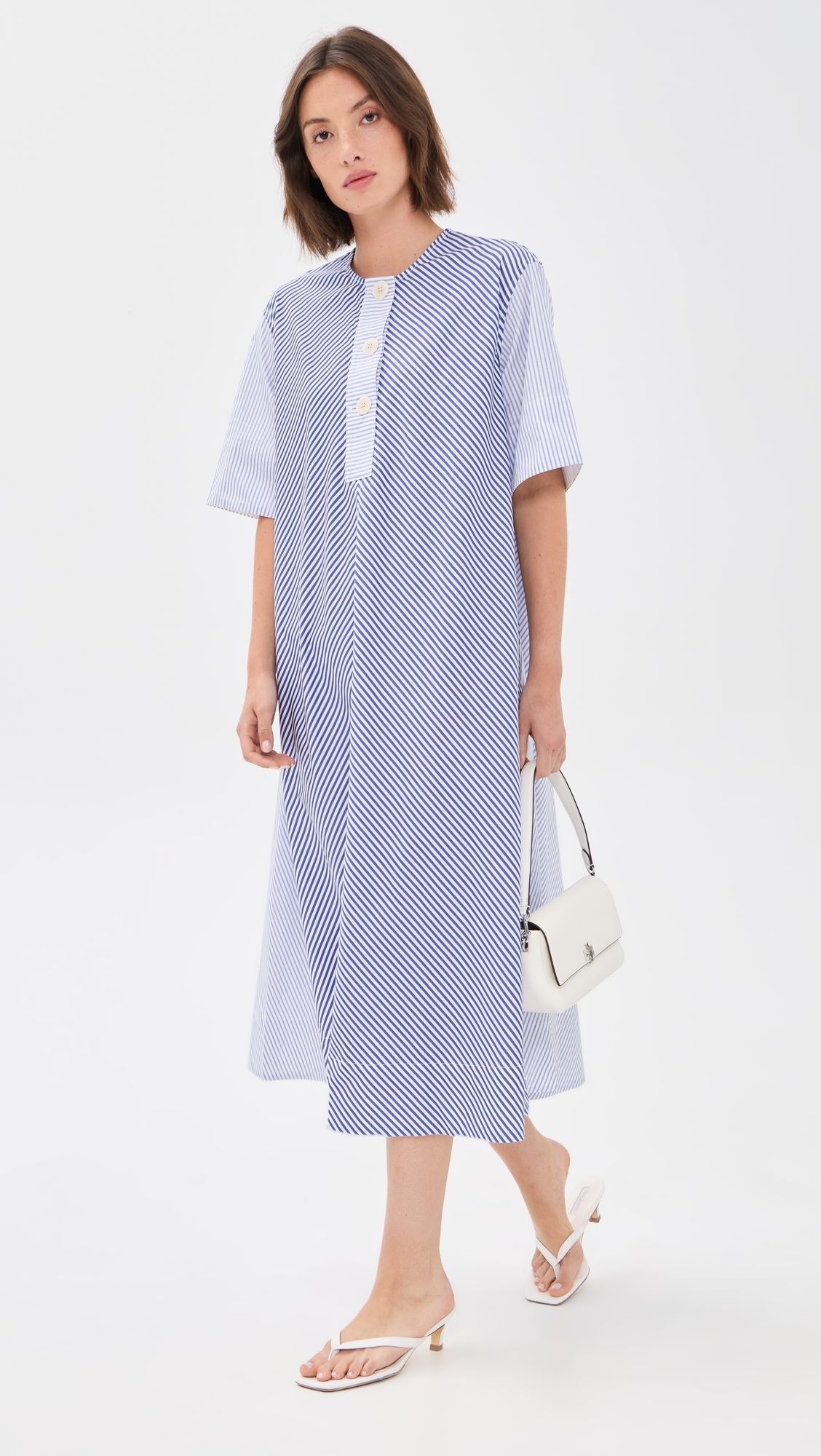 Ivy Stripe Shirt Dress Navy