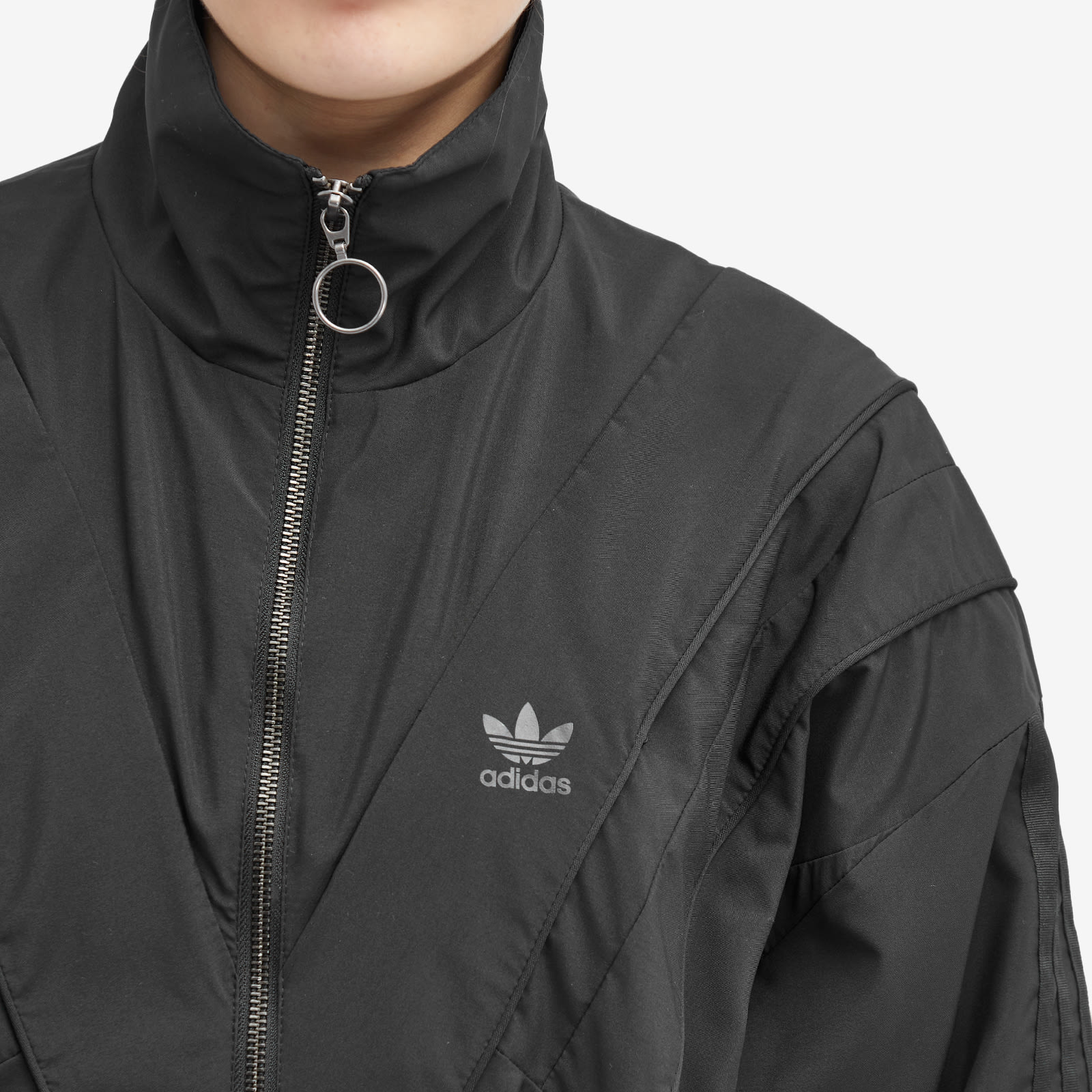Women's Rasant Oversized Zip Off Track Top in Black