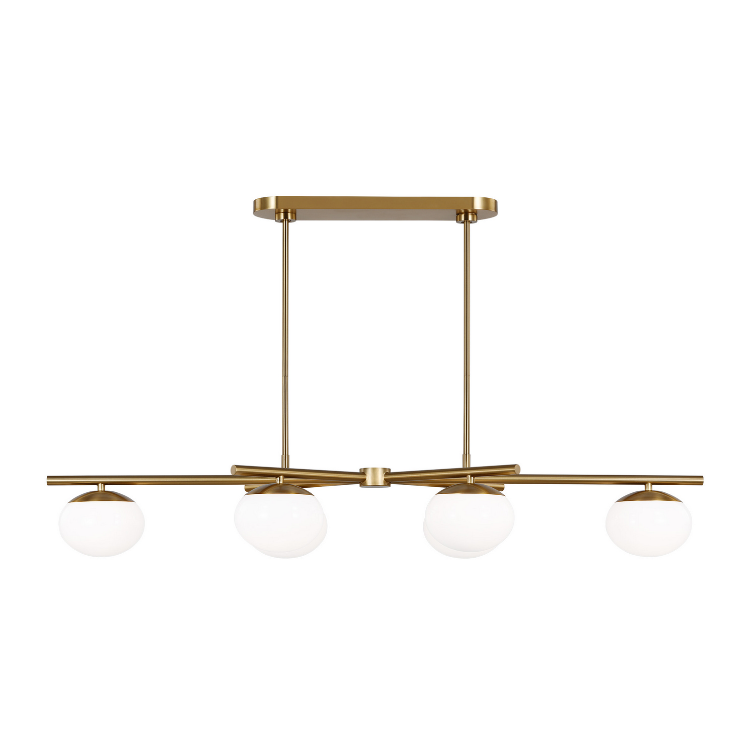 Visual Comfort Studio Lune 6-Light Chandelier in Burnished Brass by Ellen Degenere