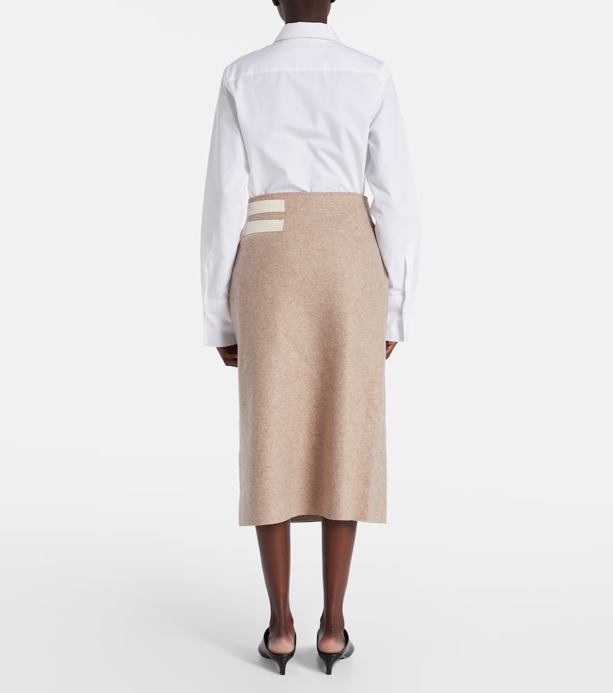 Wool-blend midi skirt