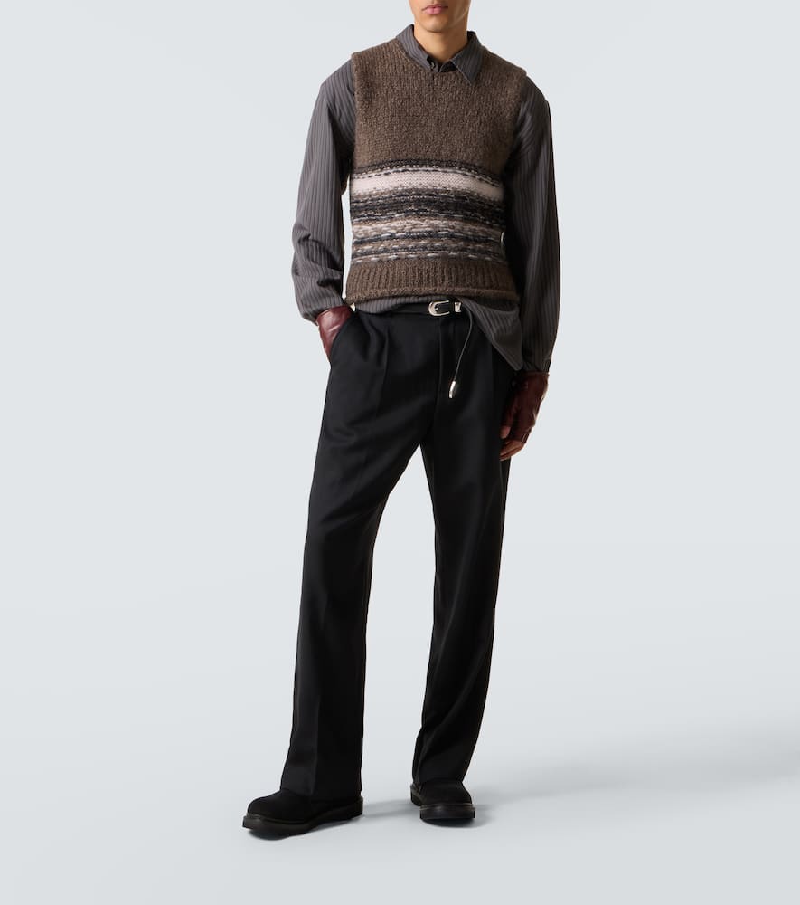 Pleaser striped wool and mohair sweater vest