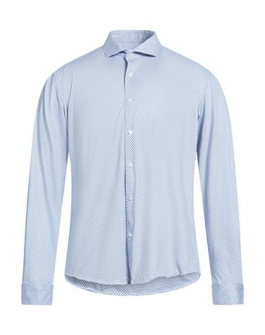 Diciannove_61 Man Shirt Blue Size 16 Polyester, Elastane