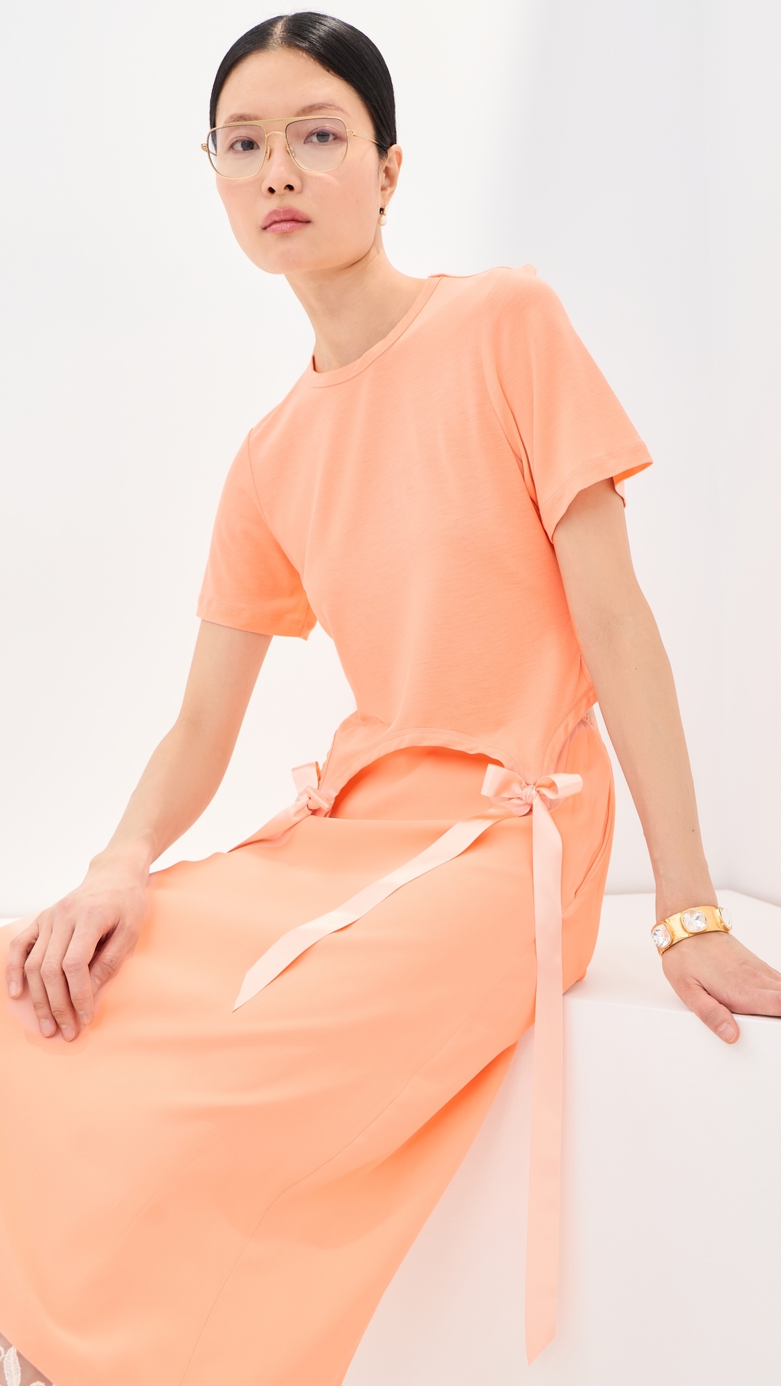 Bow Tail Easy T-Shirt Clementine