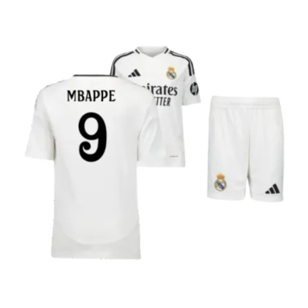 (XXL) 2024-2025 Real Madrid Home Youth Kit (Mbappe 9)