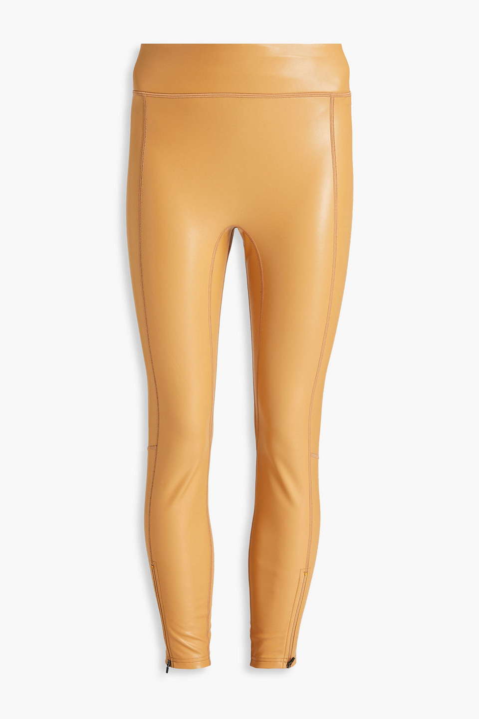 Cropped faux leather leggings - Brown - US 00