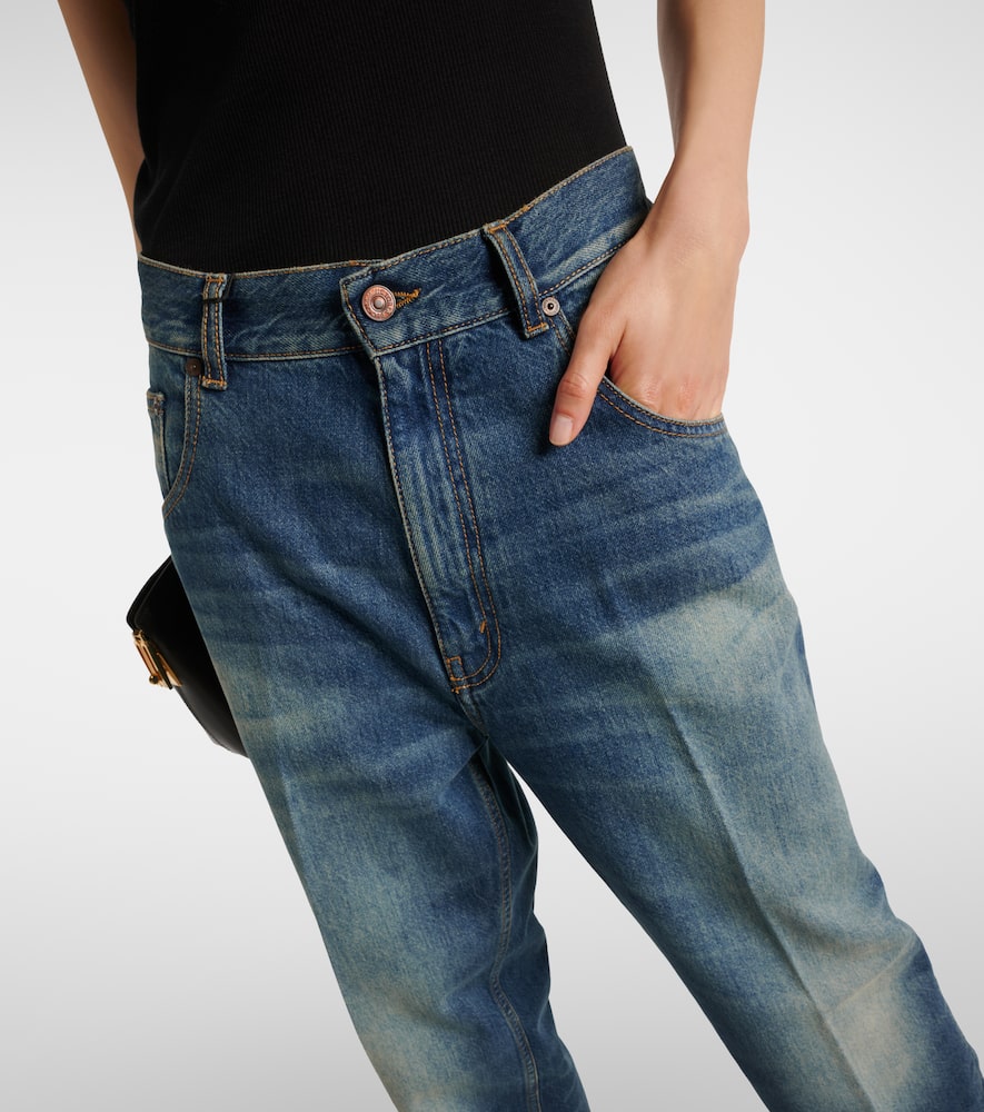 Low-rise straight jeans