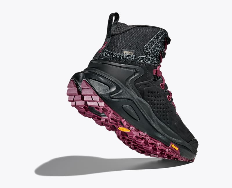 HOKA Elite Terrain System Kaha 3 GTX Shoes in Black/Stone Fruit