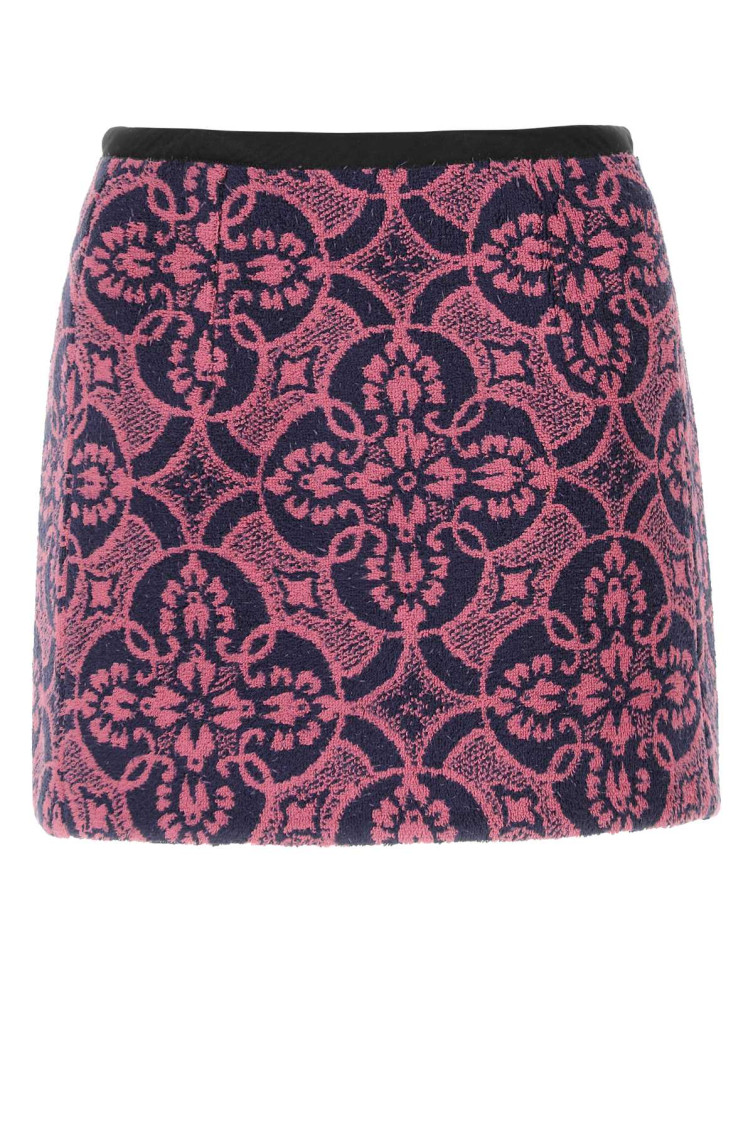Patterned jacquard miniskirt - Pink