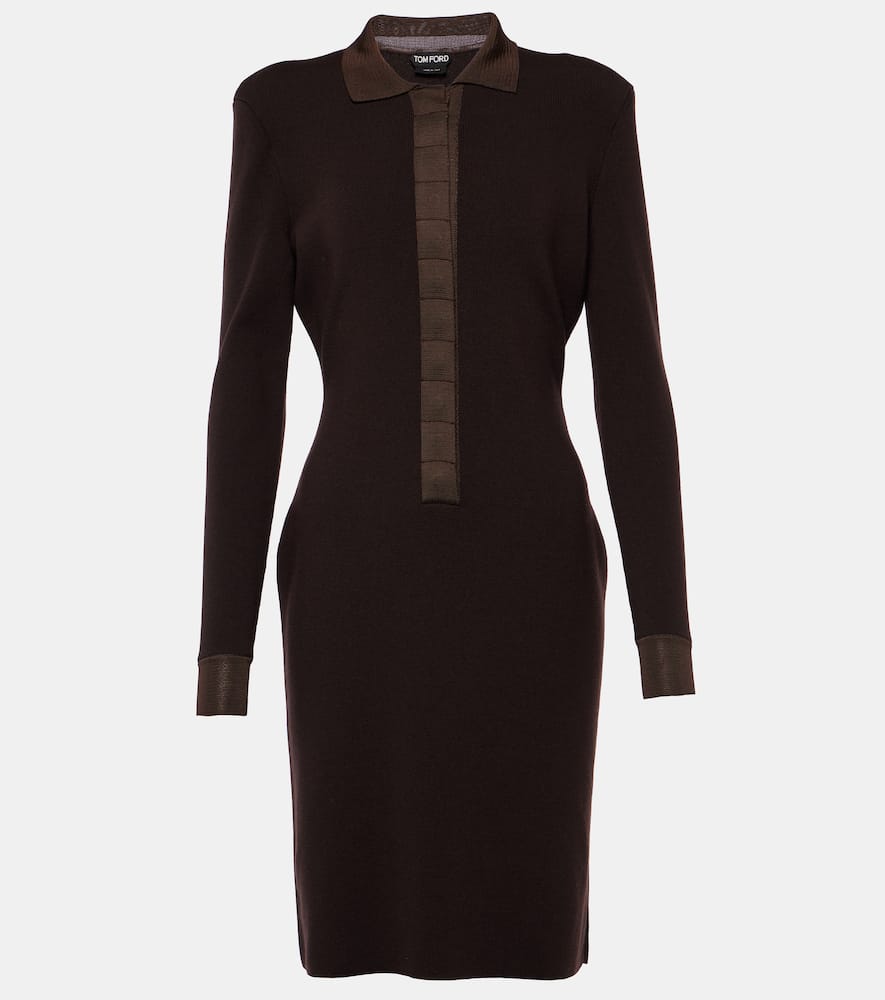 Wool and silk-blend minidress