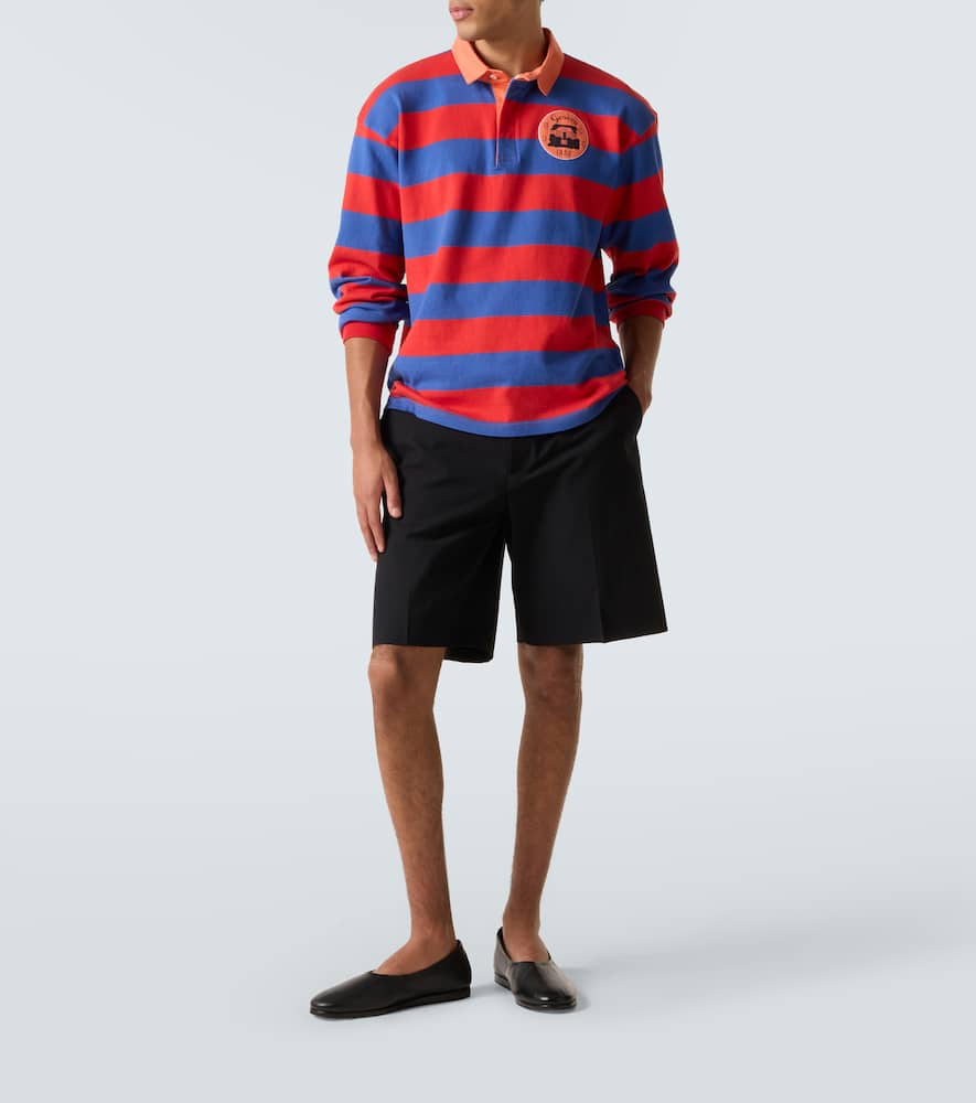 Striped cotton polo shirt