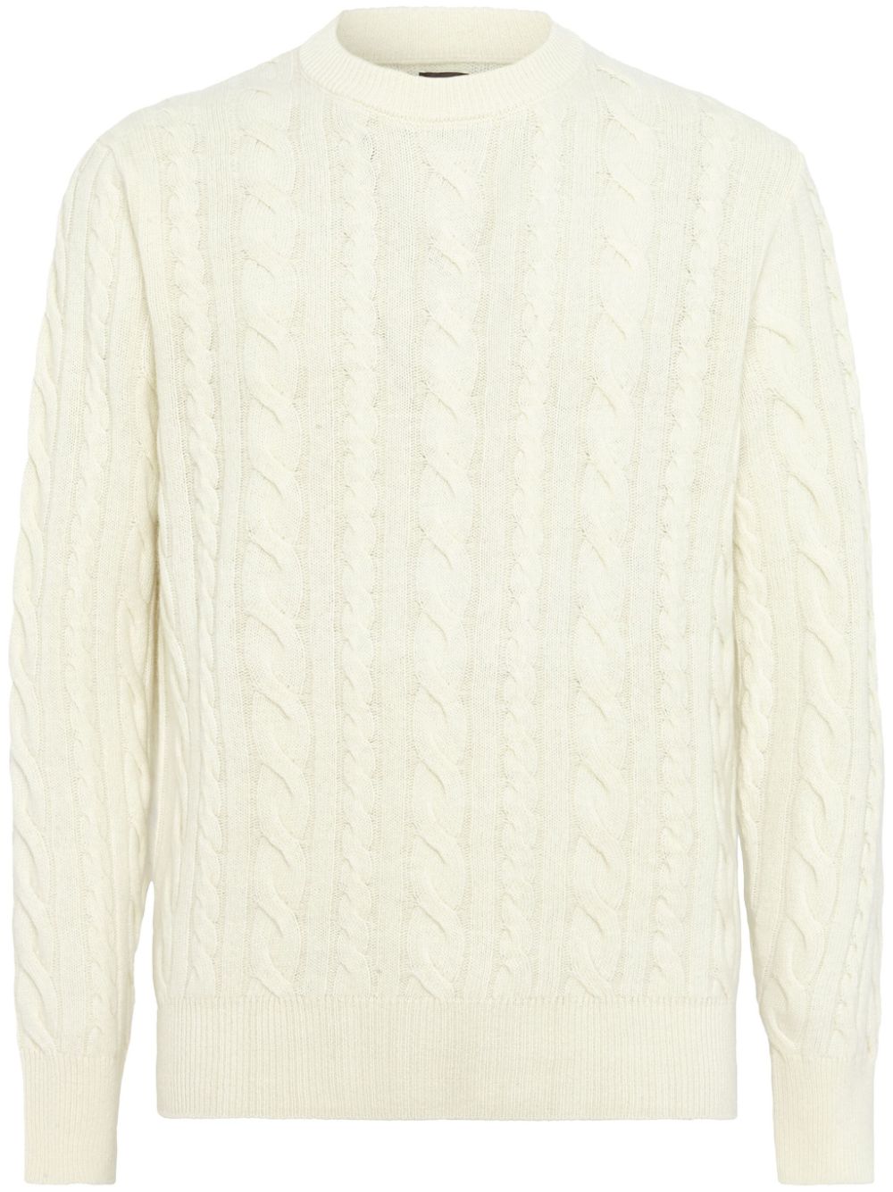 Crew-neck wool sweater - White
