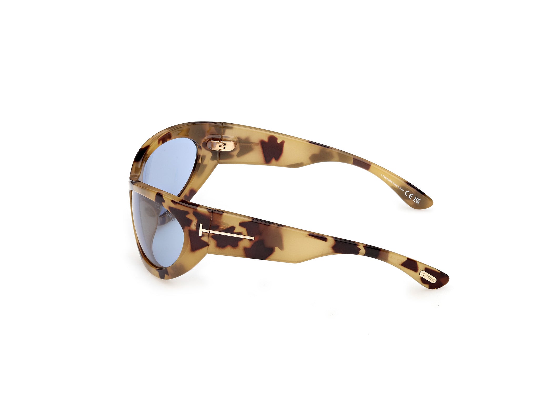 TOM FORD Woman TOM FORD FT1365 LEONA-02 56V Sunglasses Injected Havana Blue Cat Eye Norma